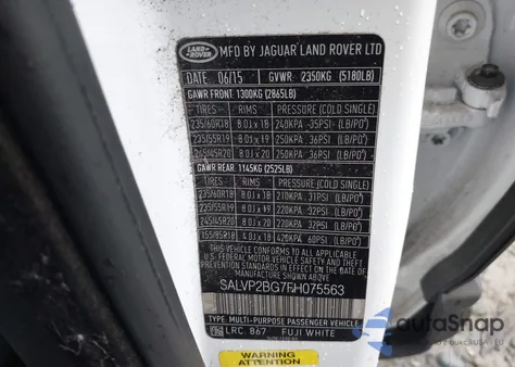 2015 Land Rover Range Rover Evoque Pure z USA, uszkodzony, nr VIN SALVP2BG7FH075563